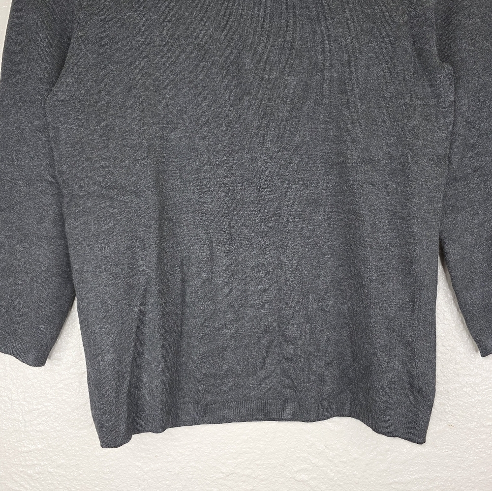 Nwt Philosophy Women's Crew Neck Sweater 3/4 Sleeve Pull Over Charcoal Gray Smal - Picture 6 of 16